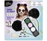 Kidea Panda barvy na obličej + houbička + štětec + čelenka, kreativní sada
