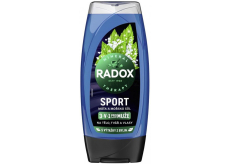 Radox Men 3v1 Sport Máta a mořská sůl sprchový gel pro muže 225 ml