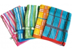 Abella Žínka froté rukavice Vzor různé barvy s poutkem 1 kus