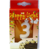 Happy light Dortová svíčka číslice 3 v krabičce