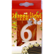 Happy light Dortová svíčka číslice 6 v krabičce