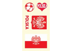 Arch Tetovací obtisky na obličej i tělo Polsko vlajka 1 motiv