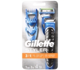 Gillette Fusion ProGlide Power Styler 3v1 bateriový holicí strojek se zastřihovačem + holicí hlavice + 3 x zastřihovací hřebínky + baterie, kosmetická sada pro muže