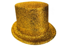 Cylindr karnevalový 25 cm zlatá