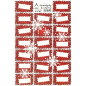 Arch Vánoční samolepky na dárky červené vločky 20 etiket 1 arch