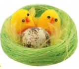 Kuřátka plyšová v zeleném hnízdě 6 cm 1 kus