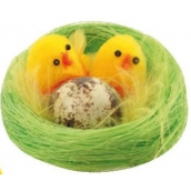 Kuřátka plyšová v zeleném hnízdě 6 cm 1 kus