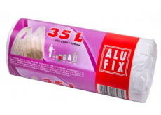 Alufix Sáčky do odpadkového koše s uchy bílé, 10 µ, 35 litrů, 53 x 60 x 16 cm, 25 kusů