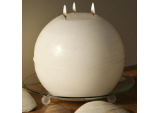 Lima Rustik svíčka bílá koule 3 knoty doba hoření cca 90 hodin 190 mm