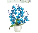 Okenní fólie bez lepidla orchideje modrá 42 x 30 cm