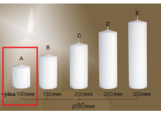 Lima Gastro hladká svíčka bílá válec 80 x 100 mm 1 kus