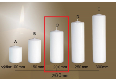 Lima Gastro hladká svíčka bílá válec 80 x 200 mm 1 kus