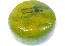 Fragrant Cocoa Glycerinové mýdlo masážní s houbou naplněnou vůní parfému Channel Coco v barvě zelenožluté 200 g