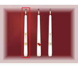 Lima Svatební svíce Zlaté prstýnky svíčka bílá kužel 22 x 250 mm