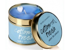 Bomb Cosmetics Čerstvá bavlna - Cotton Fresh Vonná přírodní, ručně vyrobena svíčka v plechové dóze hoří až 35 hodin