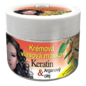 Bione Cosmetics Keratin & Arganový olej krémová vlasová maska pro všechny typy vlasů 260 ml