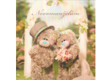 Me to You Blahopřání do obálky 3D K svatbě Svatební medvídci u brány 15,5 x 15,5 cm
