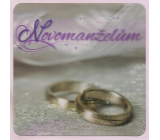 Albi Blahopřání do obálky 3D Novomanželům, stříbrné svatební prstýnky,15,5 x 15,5 cm