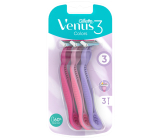 Gillette Venus Simply 3 pohotové holítko s lubrikačním páskem 3 barvy, 3 kusy pro ženy