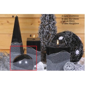 Lima Artic svíčka černá koule 100 mm 1 kus