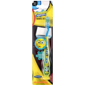 SpongeBob Soft 3D zubní kartáček pro děti s krytkou