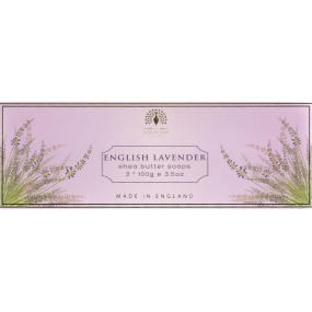 English Soap Anglická Levandule přírodní parfémované mýdlo s bambuckým máslem 3 x 100 g