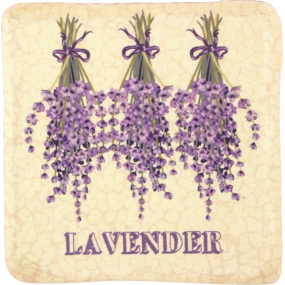 Bohemia Gifts Lavender zavěšená malovaná dekorativní kachlík 10 x 10 cm