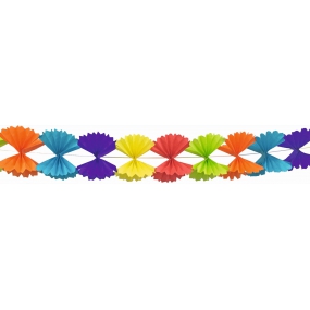Girlanda Skládaná mašle barevná papírová 300 x 23,5