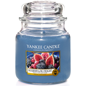 Yankee Candle Mulberry & Fig Delight - Lahodné moruše a fíky vonná svíčka Classic střední sklo 411 g