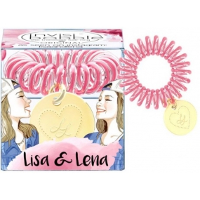 Invisibobble Original Lisa & Lena originální vlasová gumička čirá s tmavě růžovým proužkem 1 kus