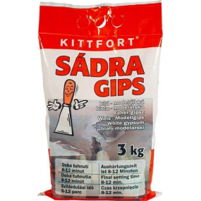 Kittfort Sádra Gips bílá - modelářská 3 kg
