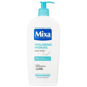 Mixa Hyalurogel intenzivní hydratační tělové mléko pro suchou a citlivou pokožku dávkovač 400 ml