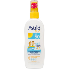 Astrid Sun Wet Skin Kids OF50 transparentní sprej na opalování 150 ml