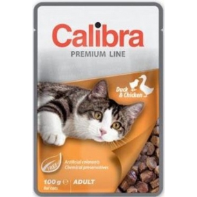 Calibra Premium Kachna s kuřecí příchutí kompletní krmivo pro kočky kapsa 100 g