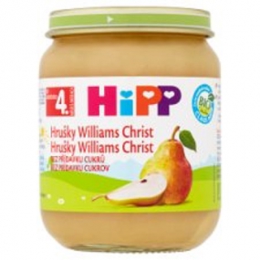 HiPP Ovoce Bio Hrušky Williams Christ ovocný příkrm, snížený obsah laktózy a bez přidaného cukru pro děti 125 g
