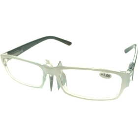 Berkeley Čtecí dioptrické brýle +1,0 plast bílé černé stranice 1 kus MC2062