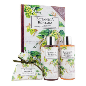 Bohemia Gifts Botanica Chmel a obilí sprchový gel 200 ml + šampon 200 ml + mýdlo 100 g, kniha kosmetická sada