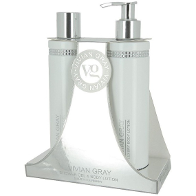 Vivian Gray Crystals White luxusní tělové mléko 250 ml + sprchový gel 250 ml, kosmetická sada