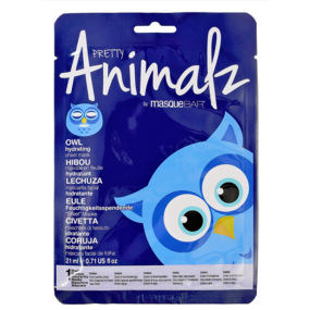 MasqueBar Pretty Animalz Sova textilní pleťová hydratační maska 21 ml