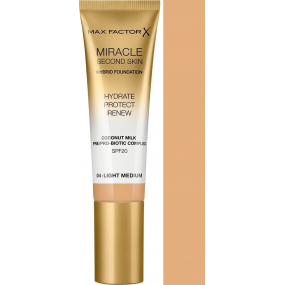 Max Factor Miracle Second Skin Hybrid Foundation make-up 04 Light Medium 30 ml