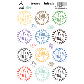 Arch Domácí etikety Home Labels samolepky Hand Made barevné 12 x 18 cm