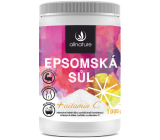 Allnature Epsomská sůl Hořčík, Síran + Vitamín C do koupele k regeneraci svalů s omlazujícím účinkem 1000 g
