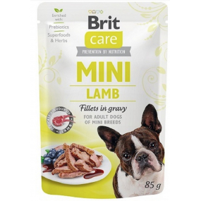 Brit Care Mini Lamb Fillets In Gravy kompletní superprémiové krmivo pro dospělé psy mini plemen kapsička 85 g