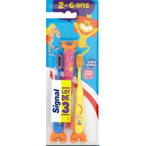 Signal Kids měkký zubní kartáček 2-6 let pro děti 3 kusy