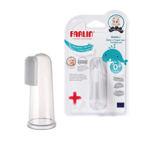 Baby Farlin Silikonový zubní kartáček na prst transparentní pro děti