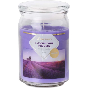 Emocio Lavender Fields - Levandulové pole vonná svíčka sklo se skleněným víčkem 453 g 93 x 142 mm