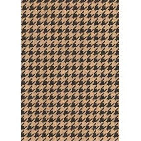 Ditipo Dárkový balicí papír 70 x 200 cm KRAFT Černé ornamenty