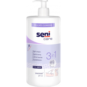 Seni Care 3v1 Mycí tělový bezoplachový krém Ph 5,5, 3% Urea 1000 ml dávkovač