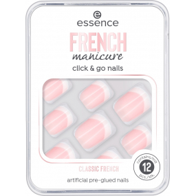 Essence French Manicure Click & Go Nails umělé nehty 01 Classic French 12 kusů