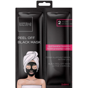 Gabriella Salvete Black Peel Off černá slupovací pleťová maska s aktivním uhlím 2 x 8 ml